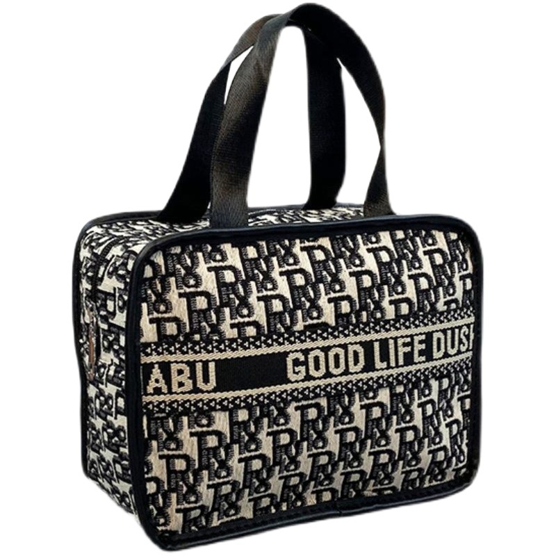 Houndstooth Cosmetic Bag, Large Capacity, Trendy and Portable Handbag for Women, Cosmetic Storage Bag