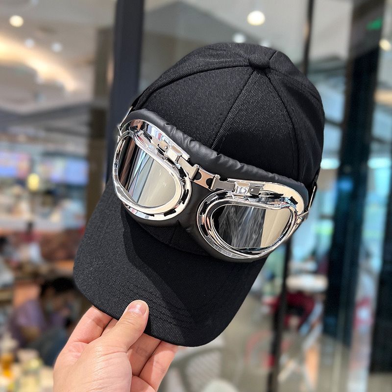 Vintage Pilot Hat With Sunglasses For Men And Women Hip Hop Cap_voghion.com