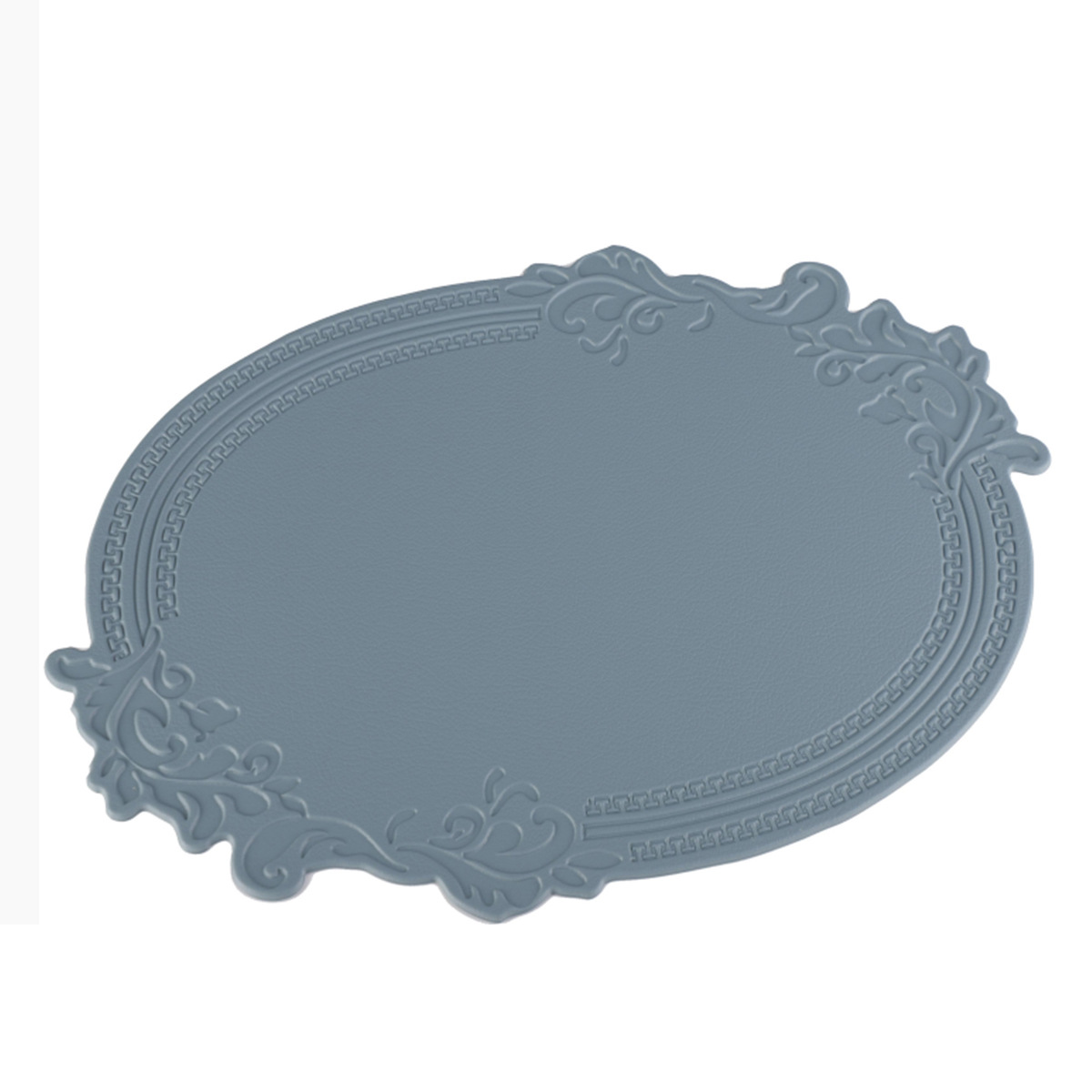 Oval en relieve de cuero placemat vintage corte en relieve PVC placemat antideslizante aislamiento occidental mantel estera impermeable estera