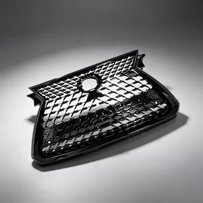 Suitable for 2016 Lexus RX, upgrade to 2021 model grille assembly in glossy black/plated finish, cross-border modification (Zhongwang) - glossy-black