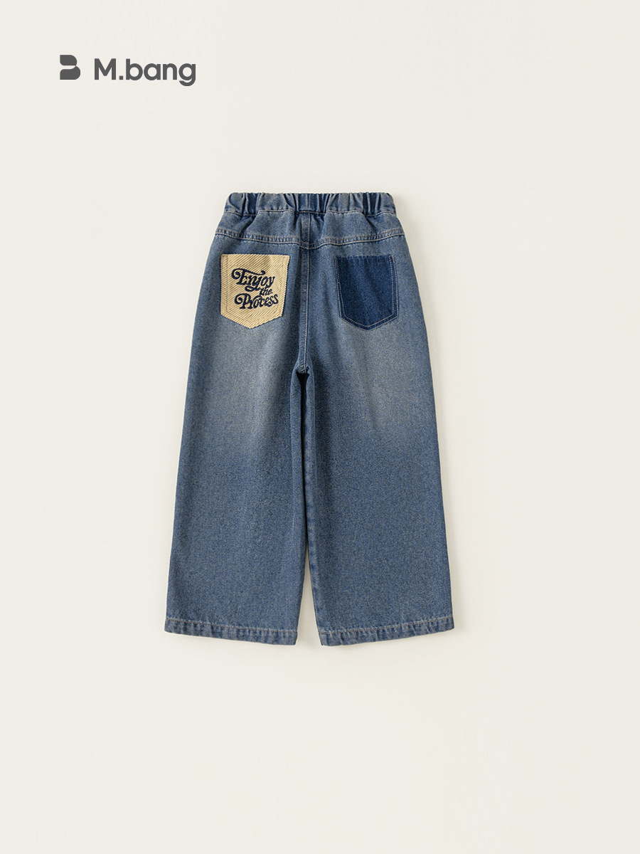 Yoobao ropa infantil de otoño pantalones para niños 2025 nuevos pantalones rectos de otoño versátiles pantalones jeans sueltos de niñas pantalones largos image 3