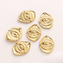 304不锈钢复古全视之眼吊坠 男女个性不规则浮雕吊牌锁骨项链饰品