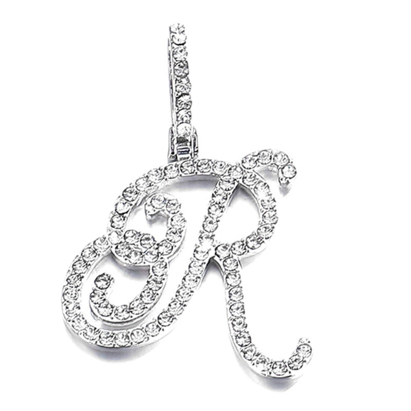 Подвес-цепочка из медной основы с позолотой 18K и цирконами, цепочка 45+5 см, подвеска 5 см