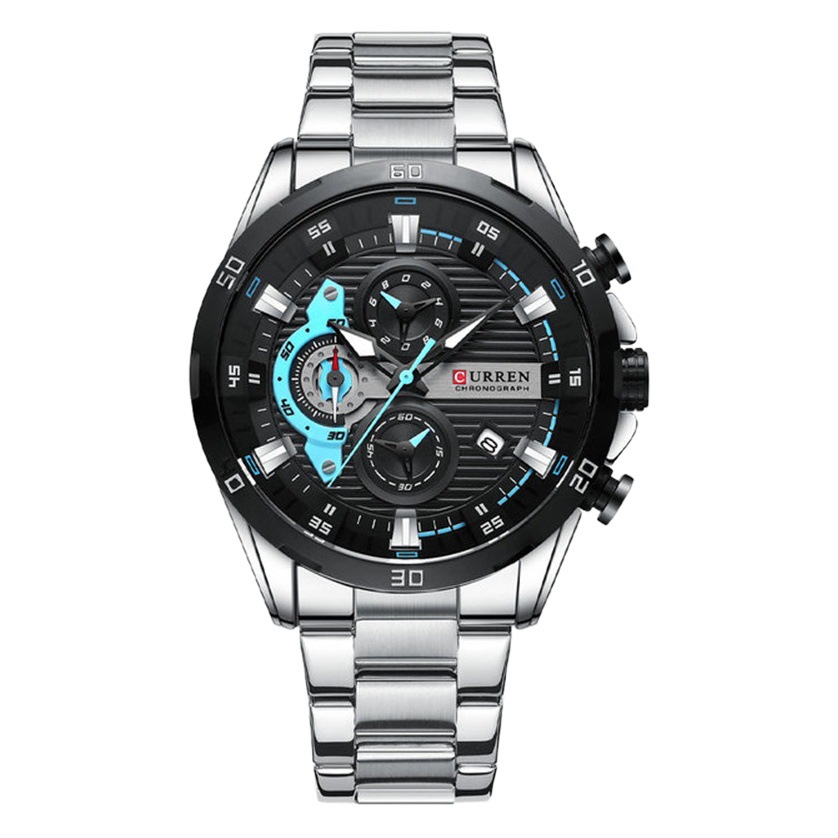 Curren 8402 reloj para hombre placa de la motocicleta correa de acero de seis pines Reloj de cuarzo para hombres de negocios reloj creativo