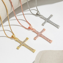 外贸热销信仰祈祷十字架吊坠 小众设计欧美街头嘻哈风十字架项链