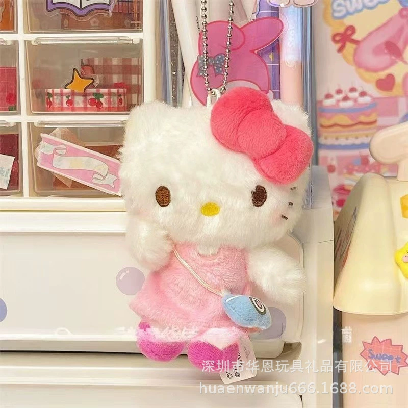 Плюшевый подвес (Sanrio Hello Kitty) милая кукла-брелок, 10–15 см, бархатная ткань, волокно PP