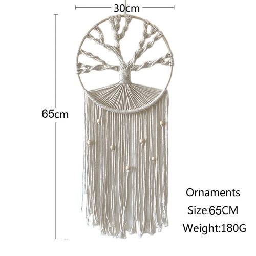 北欧家居装饰生命之树挂毯波西米亚手工编织棉绳捕梦网亚马逊货源