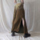 Mori Style Retro Style Irregular Pic Stitching Long Fishtail Skirt Elegant Hot Girl Niche Design Split Skirt