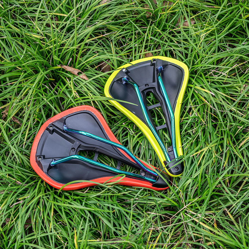 Cojín de asiento de bicicleta ZTTO Cojín de asiento ancho de bicicleta de carretera Cómodo sillín suave Bolsa de asiento de bicicleta de montaña de arco de color Accesorios de ciclismo