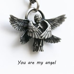 Cross-Border Hot-Selling New Six-Winged Angel Pendant Necklace for Men and Women, Personalized Creative Gifts for Couples, Valentine's Day Gifts