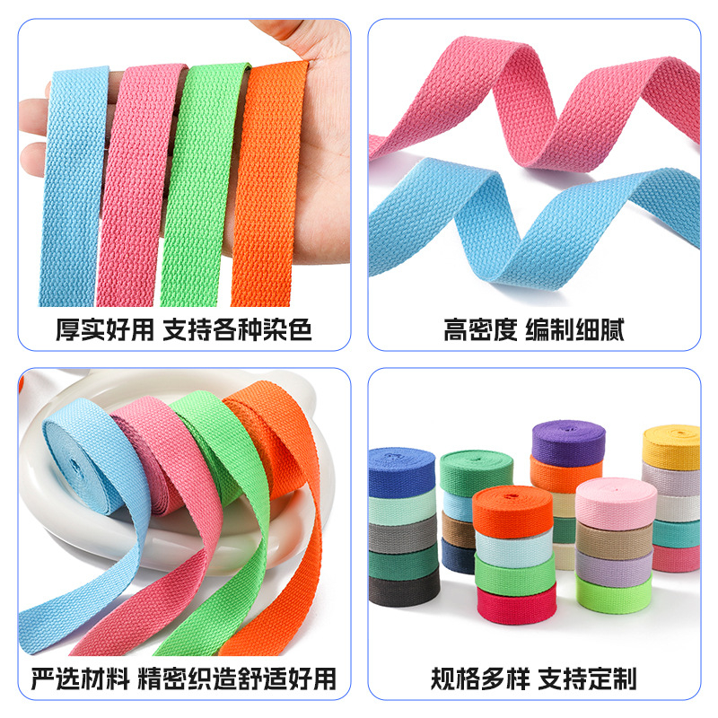 Accesorios de banda de poliéster y algodón coloridos de alta densidad bordes perlas bolsa de lona cuerda de tracción para mascotas accesorios de ropa image 3