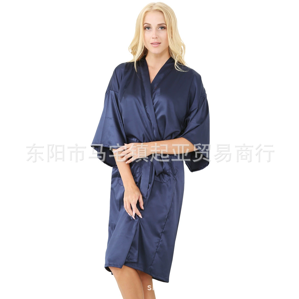 (Cross-border trading), long solid thin sexy bathrobe