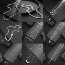 项链男钛钢不掉色嘻哈爆款高级感百搭服装链简约个性复古配饰饰品