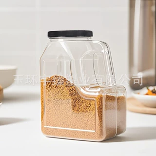 5L形透明塑料桶塑料果酱桶 手提塑料罐咖喱粉罐PETG透明塑料罐