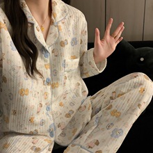 厂家现货奶呼呼小熊乐园睡衣女秋冬季加厚保暖可爱学生家居服套装