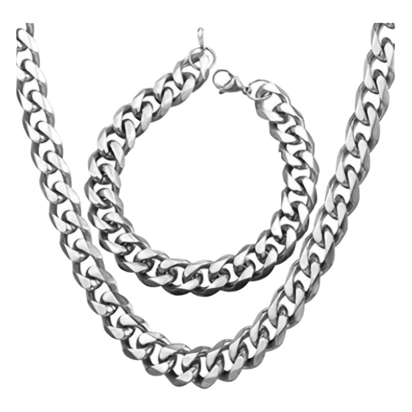 Europeo y americano transfronterizo Venta caliente collar de acero inoxidable hebilla única ribetes de titanio Cadena de acero chapado al vacío 18K oro collar largo