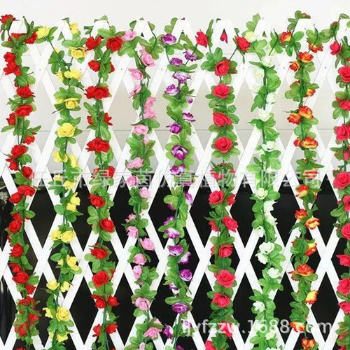 Simulated rose rattan simulated flower rattan fence living room wedding decorations wall hanging simulated plastic flowers