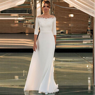 European and American Foreign Trade Amazon AliExpress wish independent station new slimming slim temperament long wedding dress