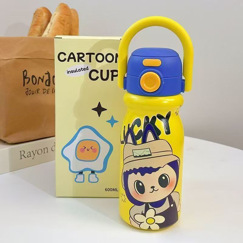 新款316不锈钢儿童保温杯大容量卡通双饮吸管杯高颜值水杯批发|undefined