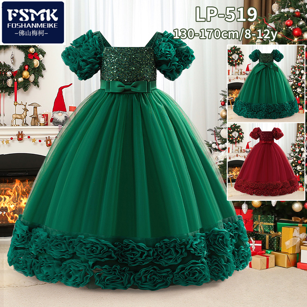 Europa y los Estados Unidos nuevos vestidos de niñas vestidos de princesa vestidos de novia de pañuelos vestidos de fiesta de cumpleaños de niños grandes vestidos