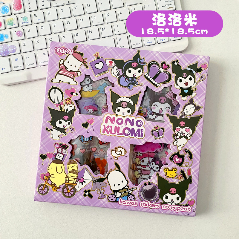 Set de 100 pegatinas kawaii para diario o scrapbooking – diseños variados y coloridos
