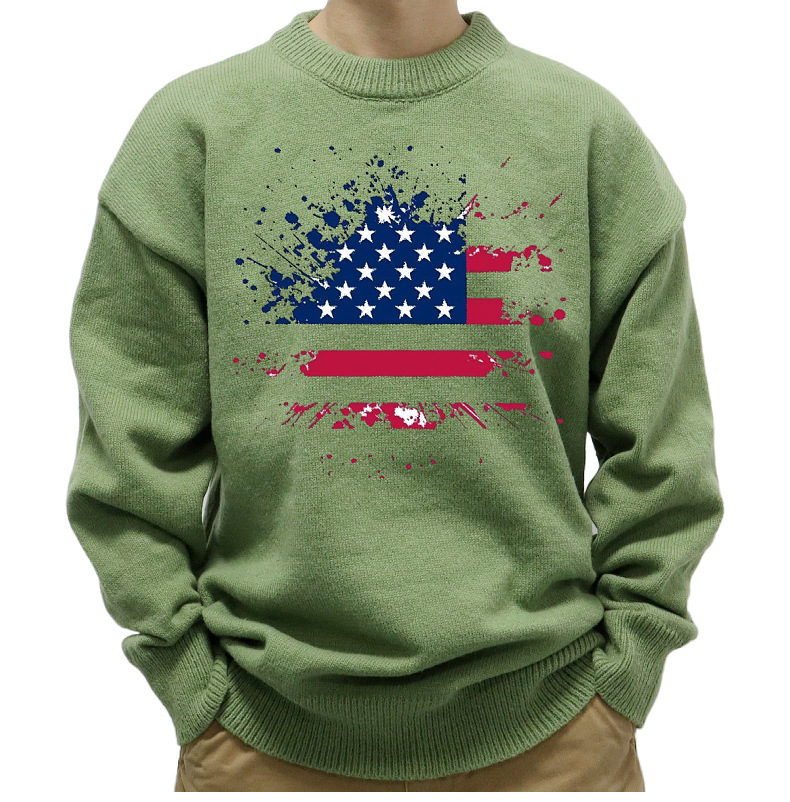 New Men's European Autumn Winter Loose Knitted Sweaters Y2K Style Printed Pullover Sweaters for Men Tops_voghion.com