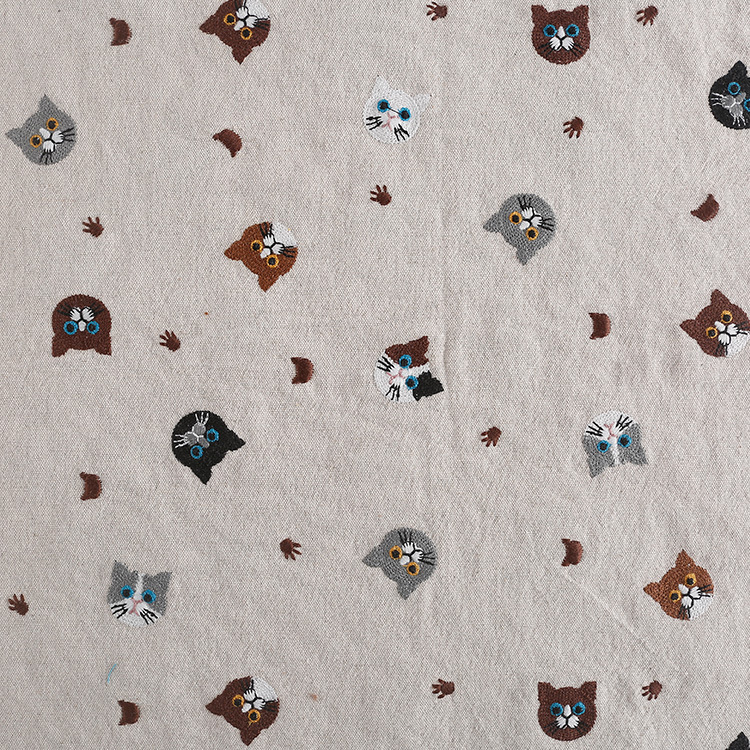 刺繍布動物猫刺繍手作りファッション家庭用品ドレス装飾生地立体刺繍