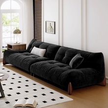 北欧简约雪尼尔沙发大小户型样板房实木脚可拆装三人位沙发直排