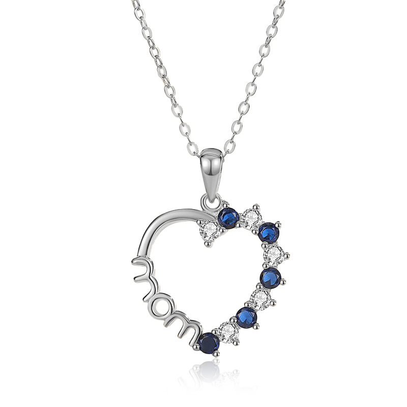 Collar transfronterizo 925 plata nuevo collar del día de la madre MOM europeo y americano diseño avanzado, cadena de clavícula de nicho de lujo ligero