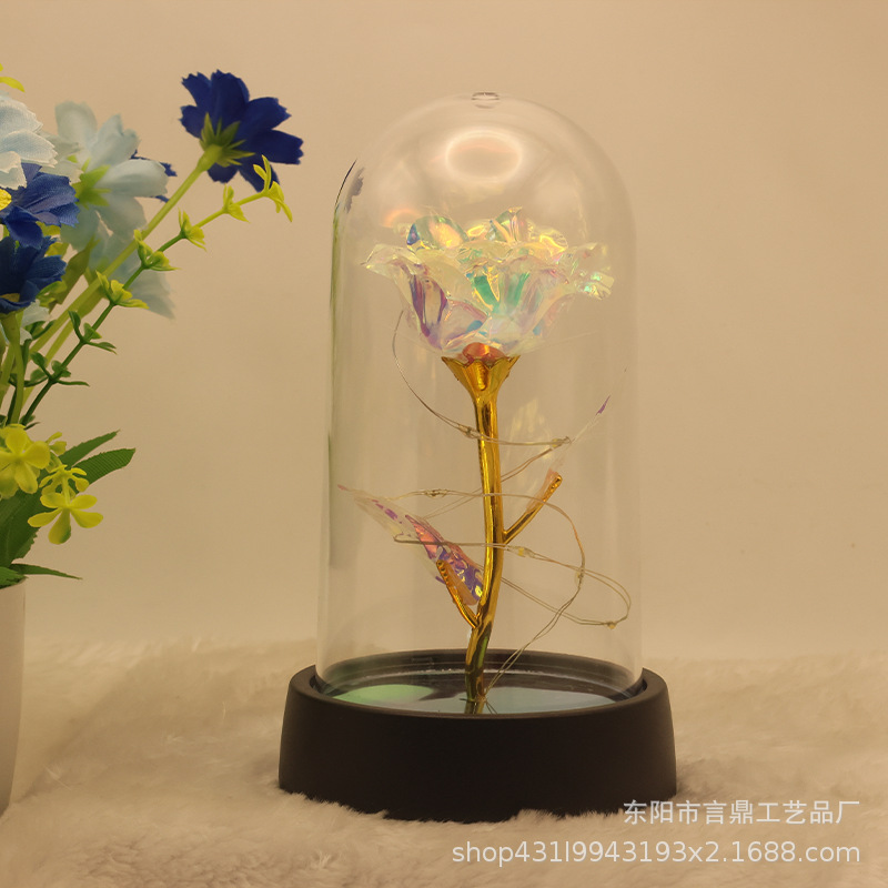 Adornos pequeños de rosas eternas, flores simuladas para regalo de cumpleaños o Navidad