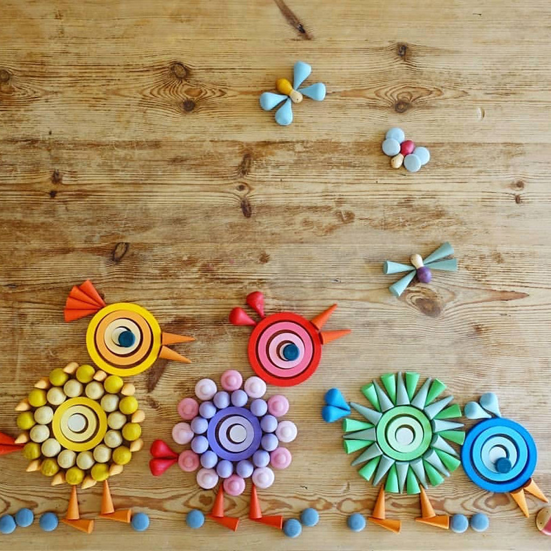 Abierto DE LOS NIÑOS madera creativo cuatro estaciones tema lindo construcción Arco Iris bloques montaje Juguetes