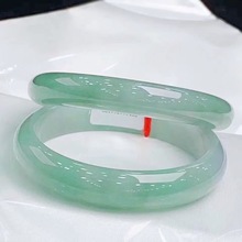 清仓随机天然缅甸老坑A货翡翠手镯女冰糯种飘花浅阳绿色翡翠玉手