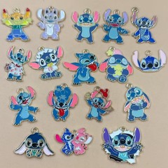 漫画アニメかわいいステッチ合金オイル滴下 diy ジュエリーアクセサリーネックレスイヤリングブレスレットキーホルダーペンダント