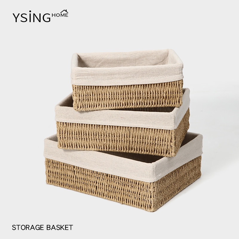 Woven Storage Basket for Home Wardrobe Organization, High-End Coffee Table Snack and Miscellaneous Items Handmade Storage Basket