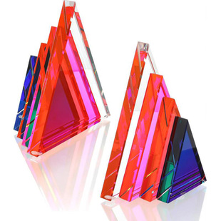 Acrylic Crystal Colorful Heavy Duty Sturdy Triangle Non-Slip Bookshelf for Home Office Decoration