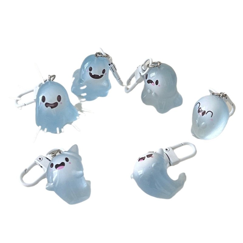 ハロウィーンゼリー幽霊キーホルダー立体アニメ夜光妖精ストラップカップルの親友のかばんにアクセサリーをつけます|undefined