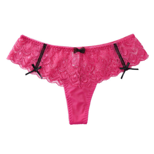 Ladies' underwear hot-selling high-end sexy lace edge butterfly knot transparent mesh G-String eBay new arrival