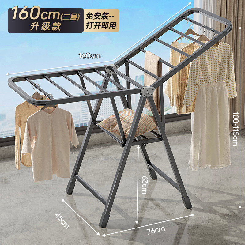 Hoja de piso percha de secado de ropa para dormitorio balcón percha de secado de ropa para bebés interior plegable telescópico percha de ropa