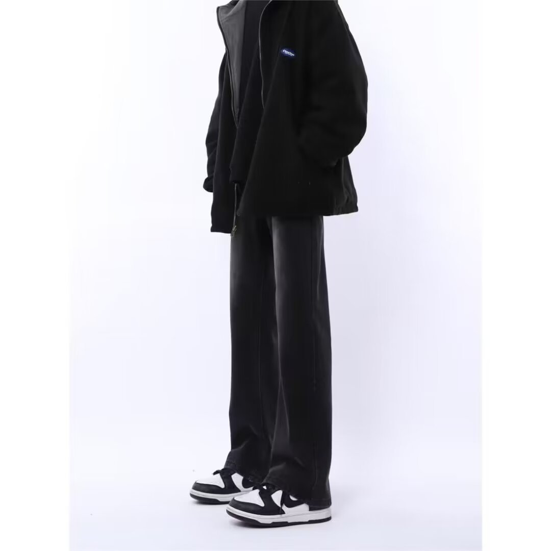 Vaqueros de primavera y otoño americanos 2024 para hombres lavados y desgastados Vaqueros rectos sueltos de la calle de moda retro