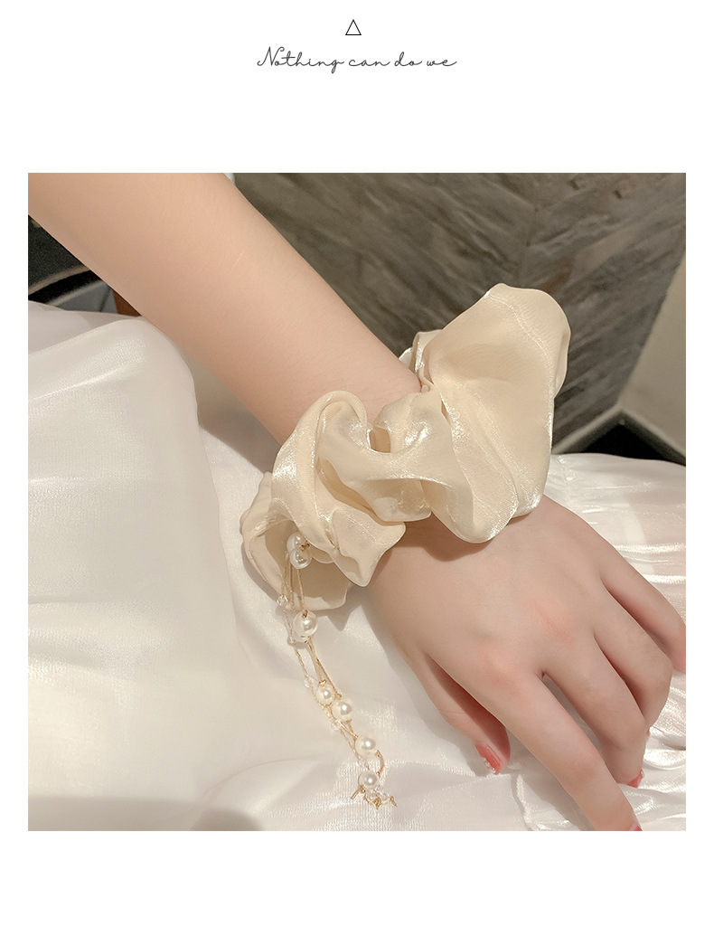 Koreanische Version des Maschengarns Perlenquaste Dickdarm-Haarband Temperament Super Fee Pferdeschwanz Haarseil Haargummi Gummiband Dame Kopfschmuck_voghion.com