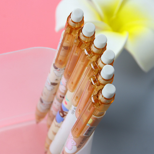 Cartoon Bear Rabbit Mechanical Pencil Creative Stationery Student Mechanical Pencil Free of Sharpening with Eraser Children's Drawing Pencil