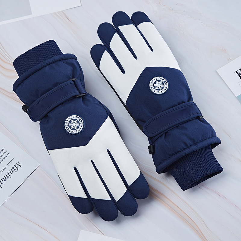 Guantes de esquí de invierno Ciclismo hombres y mujeres al aire libre cálido a prueba de viento impermeable pantalla táctil forrada de lana engrosada par guantes al por mayor