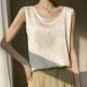 Silk camisole women's suit inner wear summer mulberry silk satin round neck versatile sleeveless outer wear versatile top