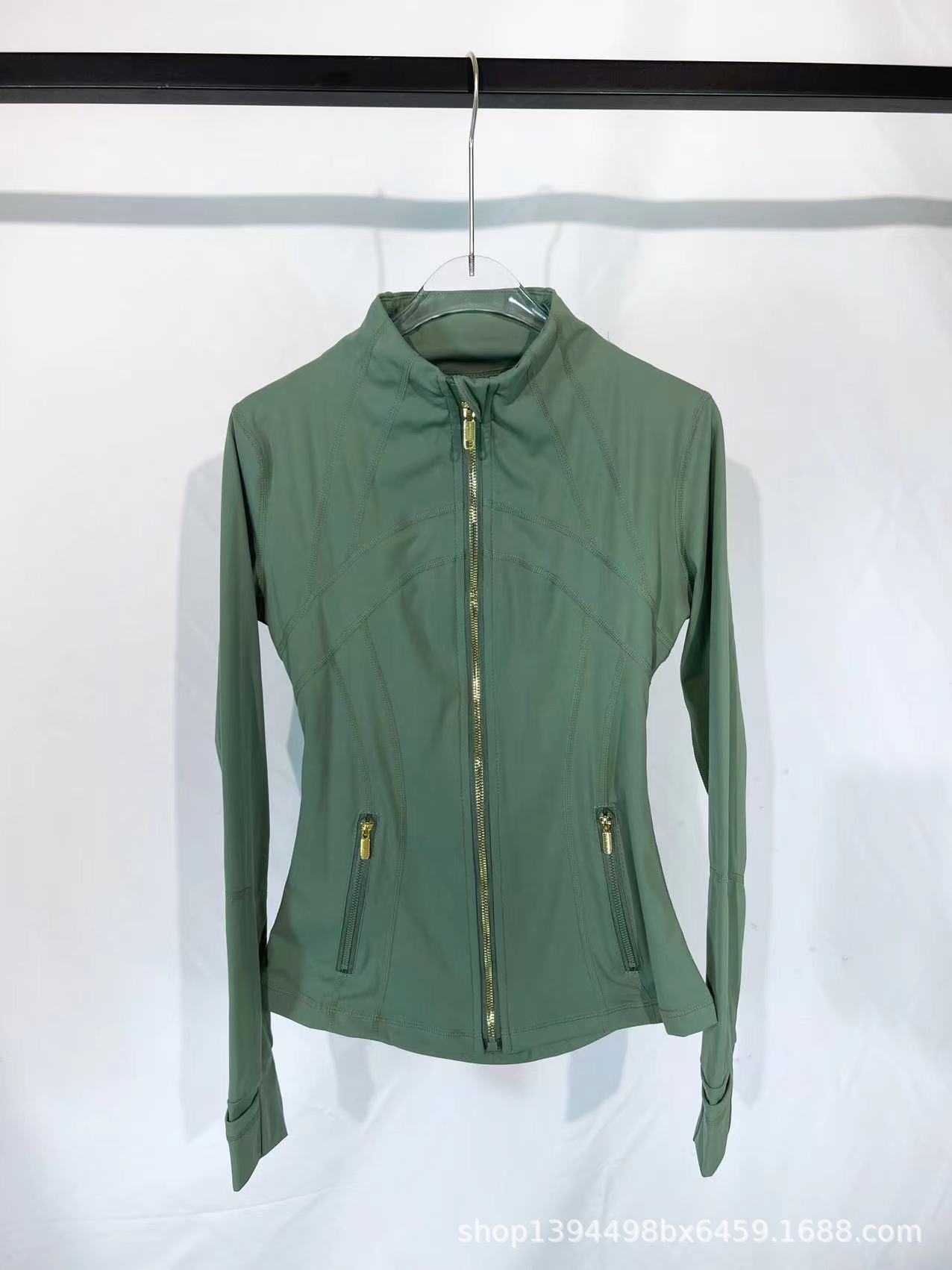 Desert green gold zipper jacket