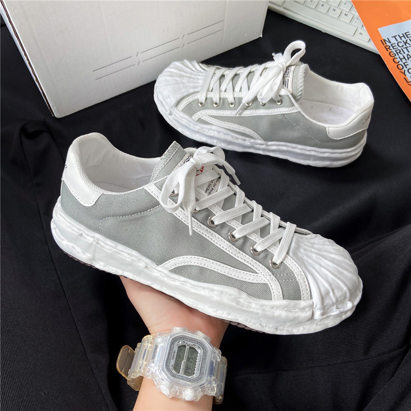 Canvas Dissolver Shoes Seashell Headwear Hong Kong Style Summer Breathable Casual Sneakers Youth Street Big Toe_voghion.com