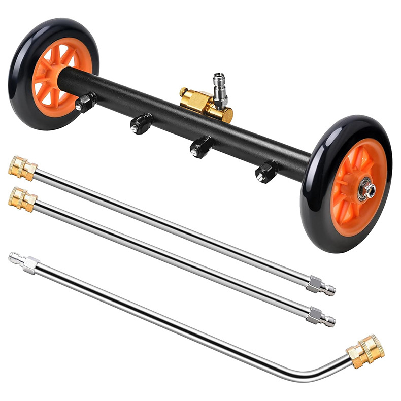 跨境厂家批发新款两用六角高压清洗机洗地刷汽车底盘清洗器水扫帚