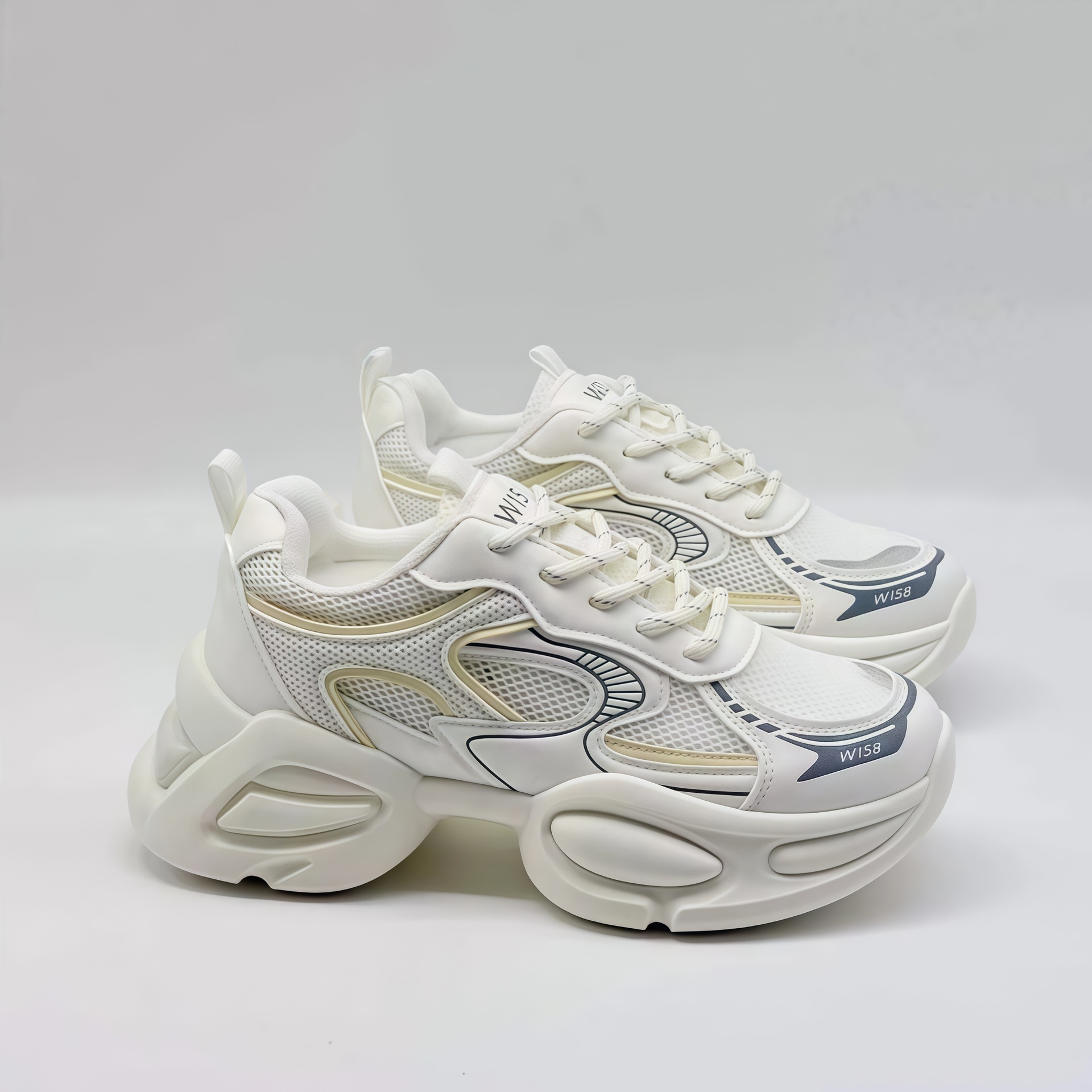 Zapatos de papá zapatos de mujer 2026 verano nuevo aumento de suela gruesa mesh transpirable zapatos deportivos casuales zapatos de mujer moda versátil