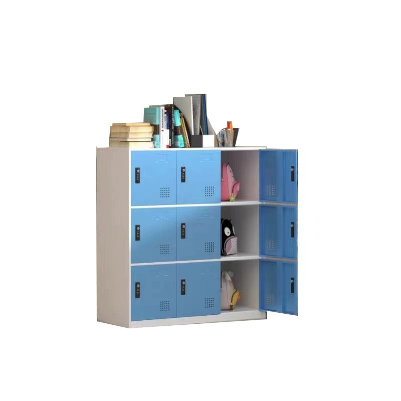 Gabinete de mochila de color sala de clases escolares armario de almacenamiento de libros de estudiantes jardín de infantes con bloqueo armario de hierro bajo