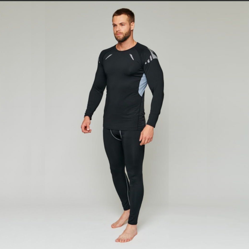 Autumn and Winter Fleece-Lined and Thickened Ski Fitness Clothing, Men's Yoga Wear, Sports Thermal Suit, Breathable Skin-Friendly Compression Clothing
