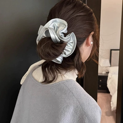 Saç üçün rezinlər Ruffled Large Intestine Hair Ring High-grade - blue-green